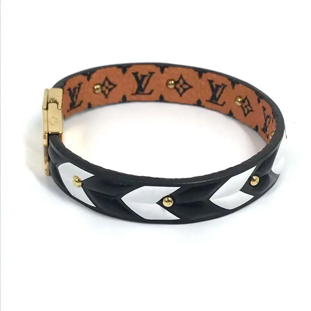 LOUIS VUITTON Black Monogram Canvas Charm Bracelet